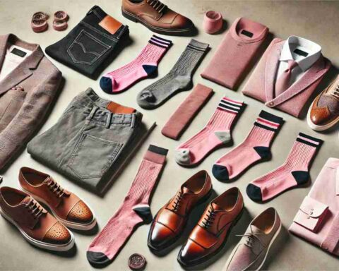 Mens Pink Socks